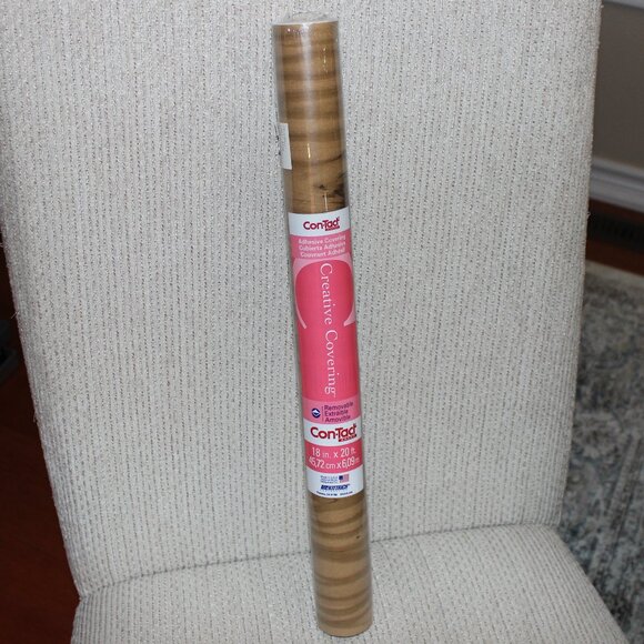 Con-Tact Brand 02823 Removable Adhesive Covering Knotty Pine 18" x 9' USA made - Picture 1 of 14